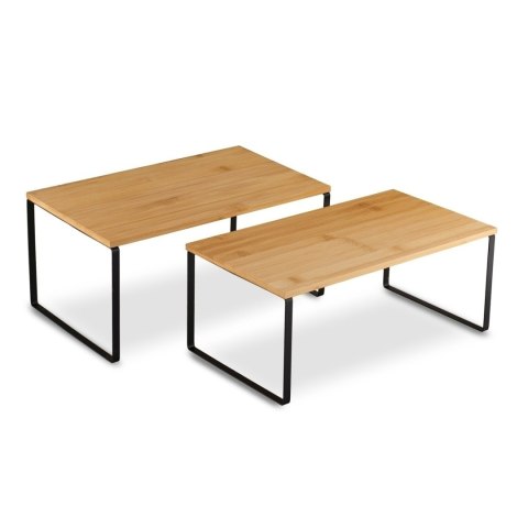 Półki bambusowe stojące na stalowym stelażu 33,5 x 19,5 cm i 33,5 x 18,5 cm