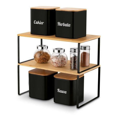 Półki bambusowe stojące na stalowym stelażu 33,5 x 19,5 cm i 33,5 x 18,5 cm