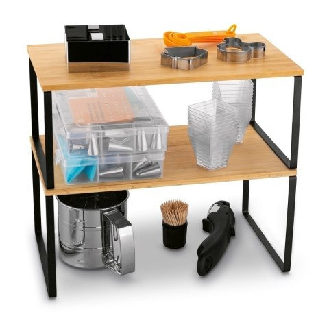 Półki bambusowe stojące na stalowym stelażu 33,5 x 19,5 cm i 33,5 x 18,5 cm