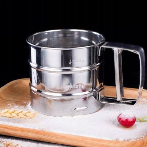 Przesiewacz do mąki cukru pudru kubek sitko stalowe 10 x 9cm PID1259