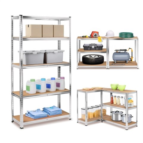 Regał metalowy uniwersalny 5 poziomów 90 x 40 x 180 cm