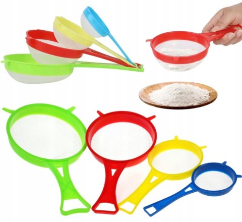 Sitka kuchenne plastikowe gęste sitko cedzak zestaw sitek 4szt. PID0679