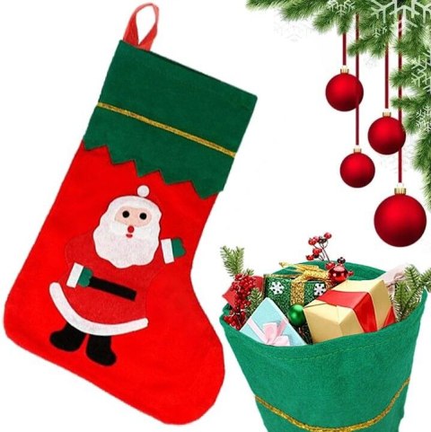 Skarpeta na prezenty świąteczna na kominek skarpety Św. Mikołaja mix PID1293