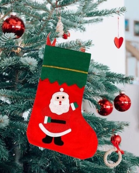Skarpeta na prezenty świąteczna na kominek skarpety Św. Mikołaja mix PID1293