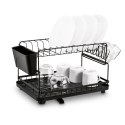 Suszarka do naczyń dwupoziomowa z ociekaczem Konighoffer 48 x 30 x 26 cm czarna