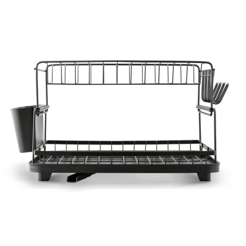 Suszarka do naczyń dwupoziomowa z ociekaczem Konighoffer 48 x 30 x 26 cm czarna