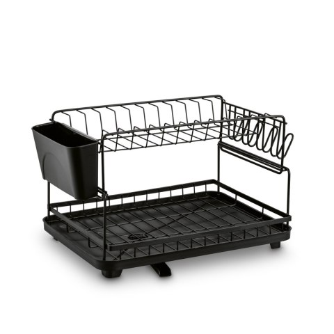 Suszarka do naczyń dwupoziomowa z ociekaczem Konighoffer 48 x 30 x 26 cm czarna