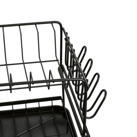 Suszarka do naczyń dwupoziomowa z ociekaczem Konighoffer 48 x 30 x 26 cm czarna