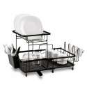 Suszarka do naczyń dwupoziomowa z ociekaczem Konighoffer 57 x 34 x 32,5 cm czarna