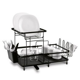 Suszarka do naczyń dwupoziomowa z ociekaczem Konighoffer 57 x 34 x 32,5 cm czarna