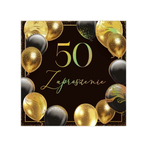 Zaproszenia 10szt. 50 Urodziny 12 x 12cm - nr13