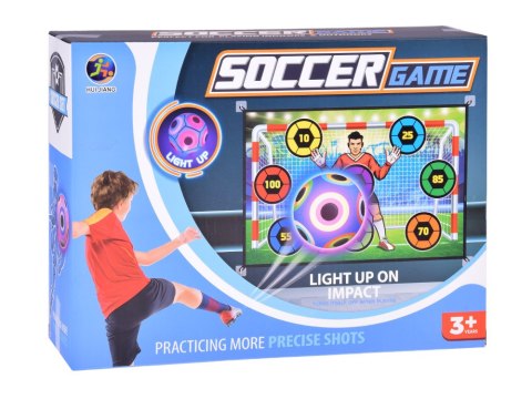 Zestaw do gry w piłkę ścianka strzelności + świecąca piłka nożna ZA5599