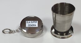 Brelok kieliszek składany metalowy DLA SUPER DZIADKA