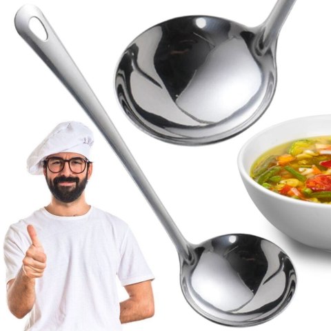 Chochla do zupy sosów nalewania stalowa łyżka wazowa 25 cm PID0982