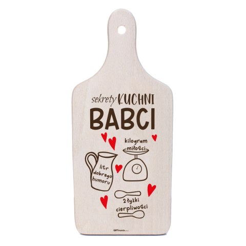 Deska dekoracyjna z nadrukiem "SEKRETY KUCHNI BABCI"