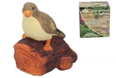 Figura ogrodowa ptak czujnik ruchu 13,5x10x15cm ceramika