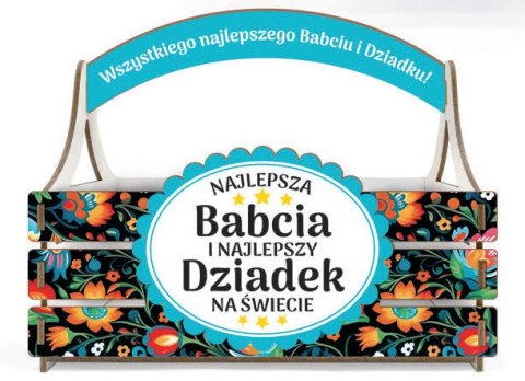 Koszyczek skrzynka 17x11x20cm Najlepsza Babcia i najlepszy Dziadek na świecie