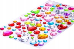 Kryształki samoprzylepne kolorowe naklejki dżety perełki cyrkonie serca PID0325