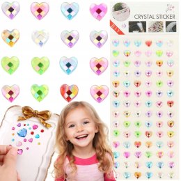 Kryształki samoprzylepne kolorowe naklejki dżety serca 84 szt SERDUSZKA PID0725