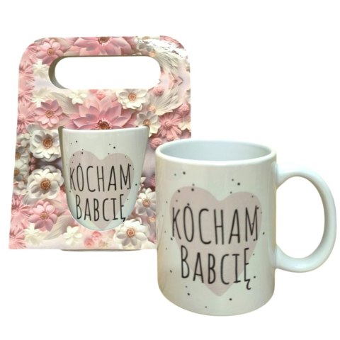 Kubek w ozdobnym opakowaniu Kocham Babcię 300 ml