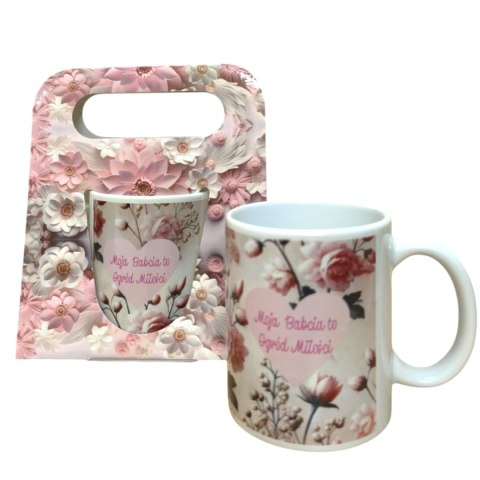 Kubek w ozdobnym opakowaniu Moja Babcia to Ogród Miłości 300 ml