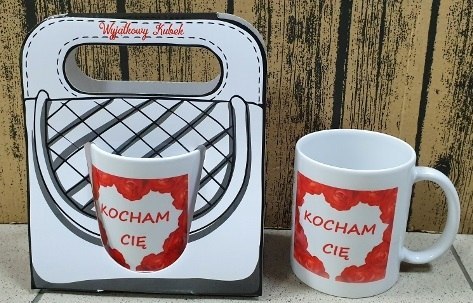 Kubek w torebce KOCHAM CIĘ