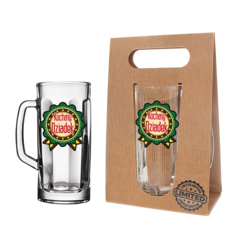 Kufel do piwa w ozdobnym opakowaniu eco."Kochany Dziadek" - 500ml