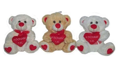 Miś z sercem 15cm Kocham Cię mix | M3637