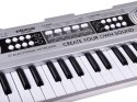 Organy mini KEYBOARD 37-klawiszy + mikrofon SREBRNY IN0183