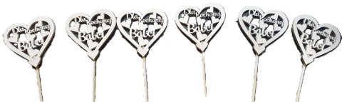 Serce na piku 6 szt ażur 26cm Dla Kochanej Babci
