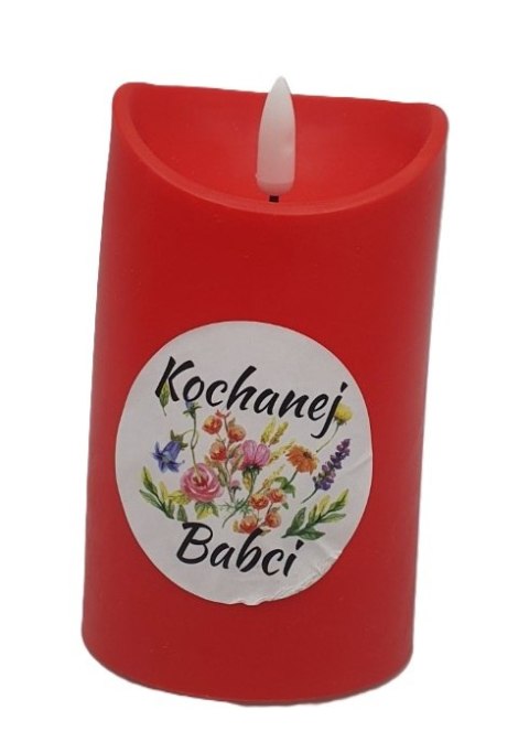 Świeca led na baterie z płomieniem Dla Kochanej Babci 12,5 x 7,5cm