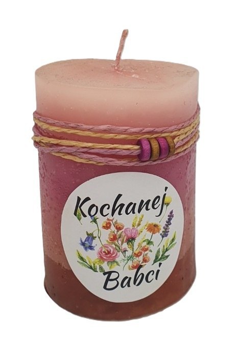 Świeczka z koralikami 10 x 6,5cm dla Kochanej Babci