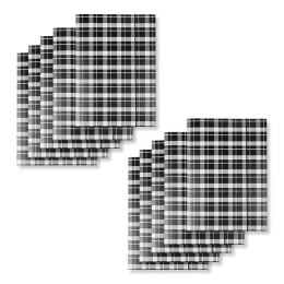 Teczka z gumką 10szt. czarna kratka - lak. A4 300 gr/m2