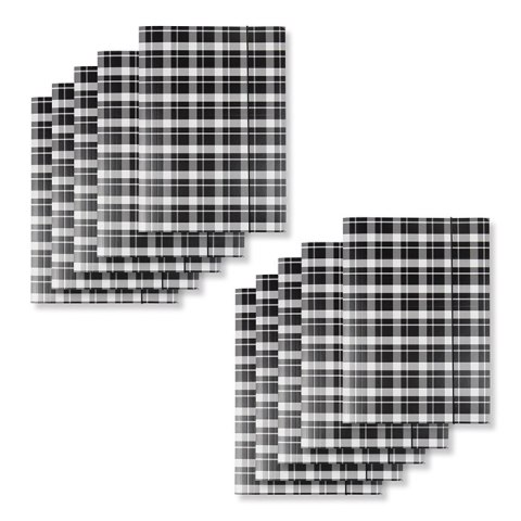 Teczka z gumką 10szt. czarna kratka - lak. A4 300 gr/m2