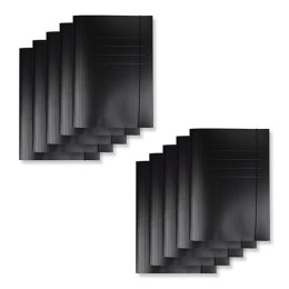 Teczka z gumką czarna 10szt. - lak. A4 300 gr/m2