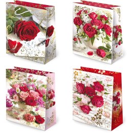 Torebki ozdobne 10szt. T-10L set 120 Kwiaty Róże 34,5 x 48 x 13 cm