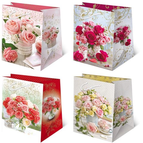 Torebki ozdobne 10szt. T-16L set 119 Kwiaty bukiety 29 x 42 x 18,5 cm