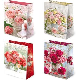 Torebki ozdobne 10szt. T-4L set 119 Kwiaty bukiety 16 x 24 x 7,5 cm