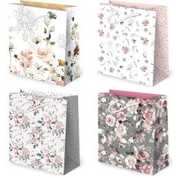 Torebki ozdobne 10szt. TD set 106 Kwiaty 11,2 x 14 x 6,4 cm.