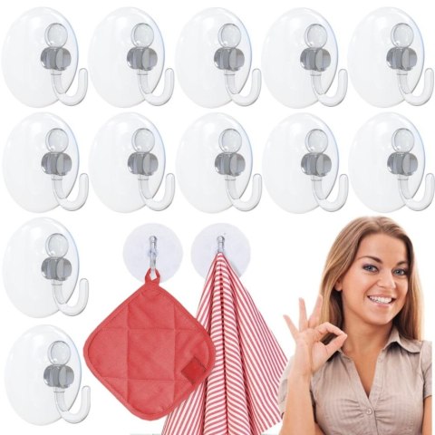 Wieszak samoprzylepny z przyssawką haczyk wieszaki 12 szt. PID1004