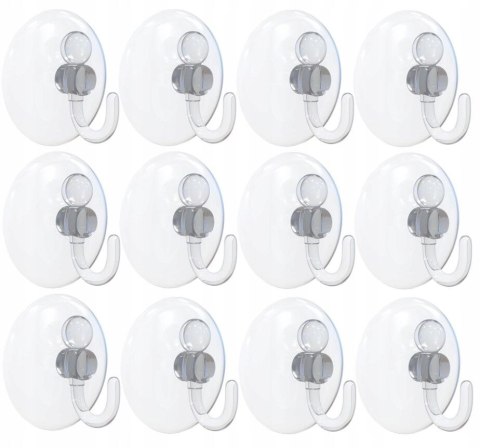 Wieszak samoprzylepny z przyssawką haczyk wieszaki 12 szt. PID1004