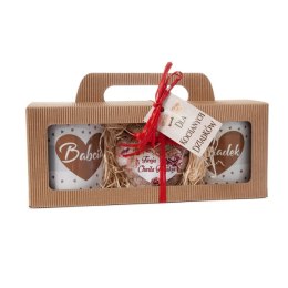 Zestaw dla kochanych dziadków z solą do kąpieli i dwoma kubkami w ozdobnym opakowaniu 