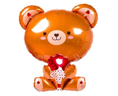 Balon foliowy Miś z różą 51 x 48cm FG-MRF1
