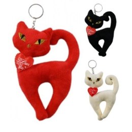 Brelok pluszowy KOT Z SERCEM