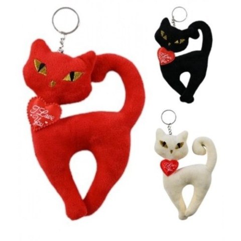 Brelok pluszowy KOT Z SERCEM
