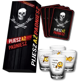 Gra pijesz aż padniesz z 4 kieliszkami imprezowa prezent na urodziny 18 30 40 50 60