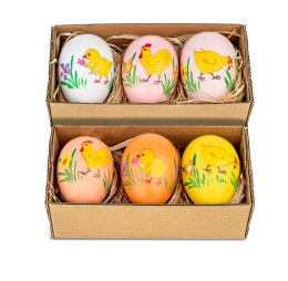 Jajka plastikowe kurze kolorowe rozm. 6cm op. 3szt. WPJ-7498