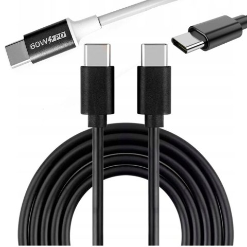Kabel usb typ C 100cm 60W biały i czarny XJ5008