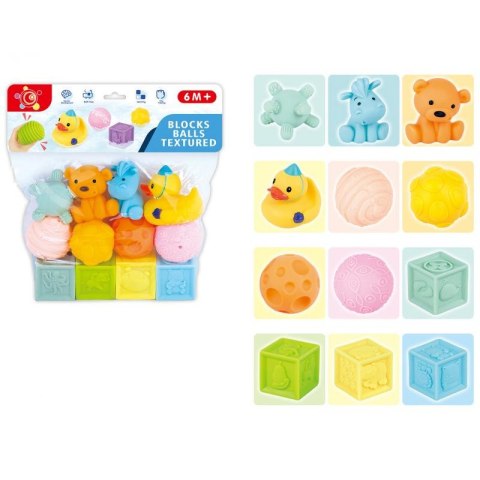 Klocki miękkie sensoryczne 12 elementów 22 x 28 x 6cm A-1418
