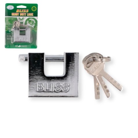 Kłódka stalowa trzpieniowa zatrzaskowa wym.50mm. + 3 klucze